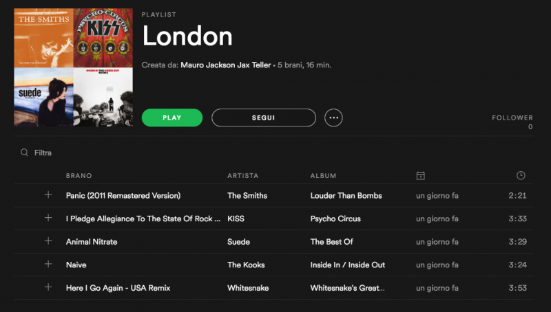 Playlist correre a Londra