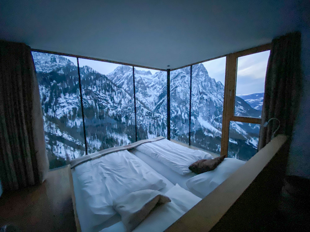 Camera panoramica vetrata Dolomiti
