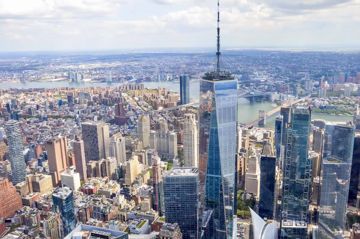 Vista New York dall'elicottero