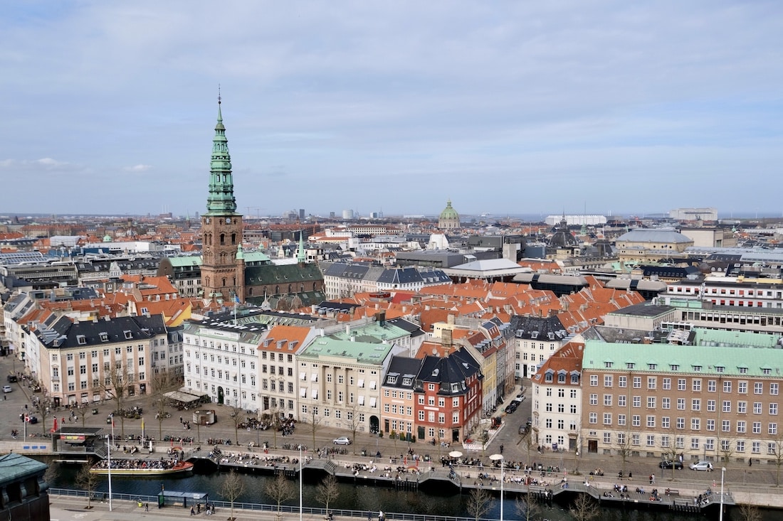 Copenaghen dall'alto torre di Christiansborg Copenaghen dall'alto torre di Christiansborg